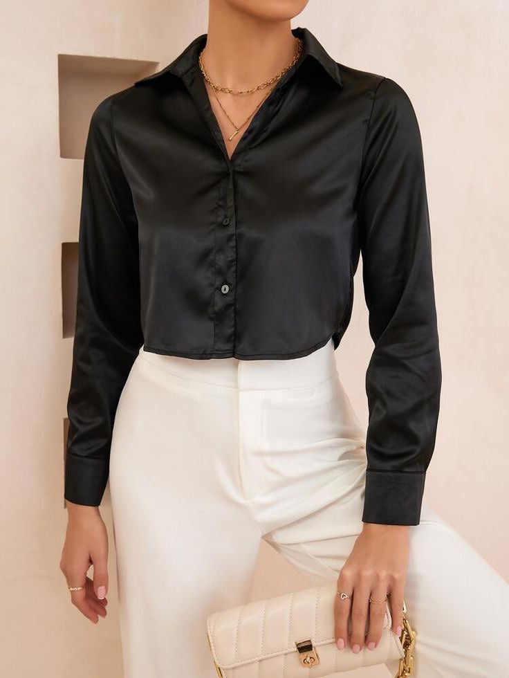 BLUSA CROP SATINADA