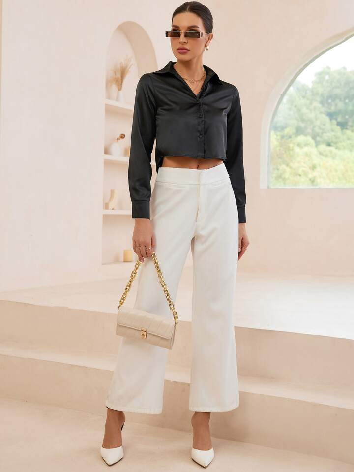 BLUSA CROP SATINADA